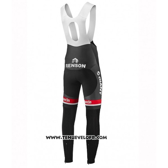 2016 Maillot Ciclismo Giant Alpecin Noir et Blanc Manches Longues et Cuissard